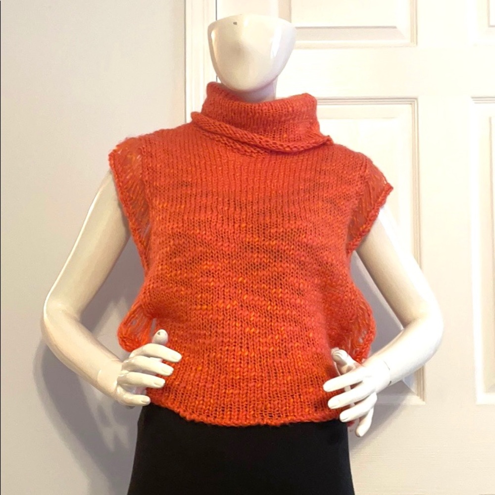 [V_K] Orange Knit Vest